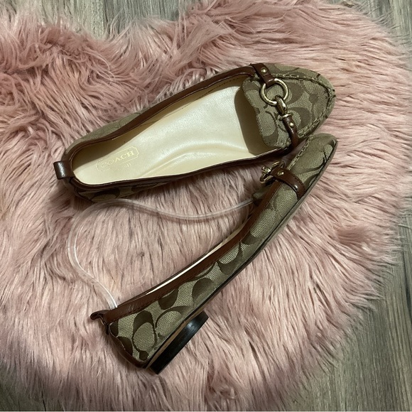 Coach Logo Brown Canvas Flat Size 8 - Picture 4 of 9